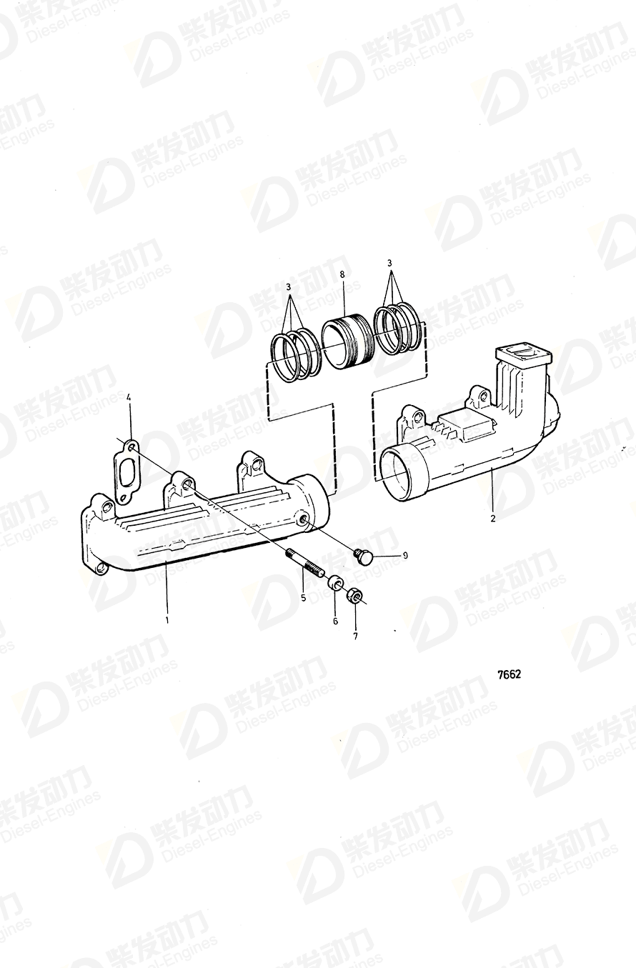 VOLVO Exhaust Manifold 471618 Drawing